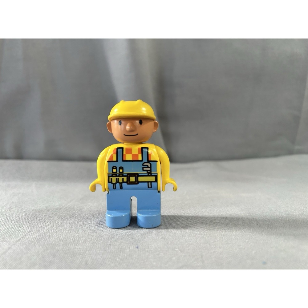 VTG Early 2000's Lego Duplo Bob The Builder Figure 2.5" Tall 4555pb030 Has Wear